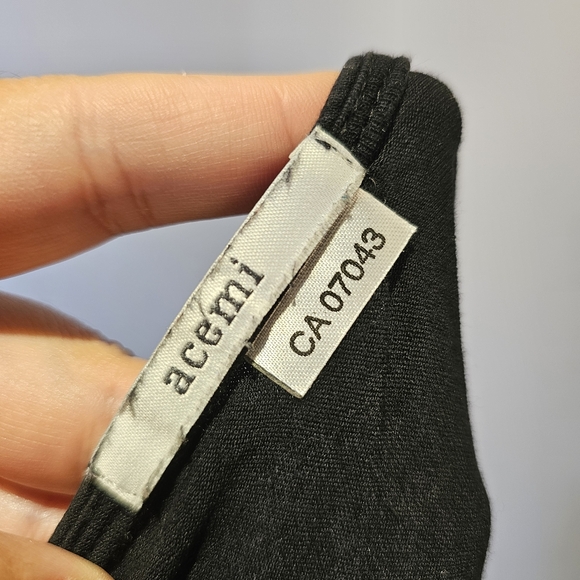 Acemi black cotton knit sleeveless embroidered flare back long top size S US - Picture 5 of 6